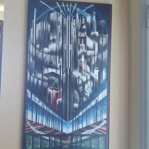 Joseph Stella Art Deco Mounted Print, The Skyscrapers  (The Prow)